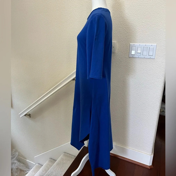 Zara Blue Modi Dress Size Small Relaxed Asymmetric 100% Cotton excellent - Picture 2 of 10